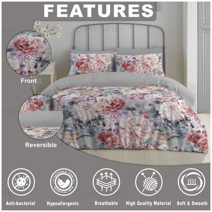 Beautiful floral pattern enhances bedroom décor with elegance.
High-quality print remains vibrant after repeated washing.