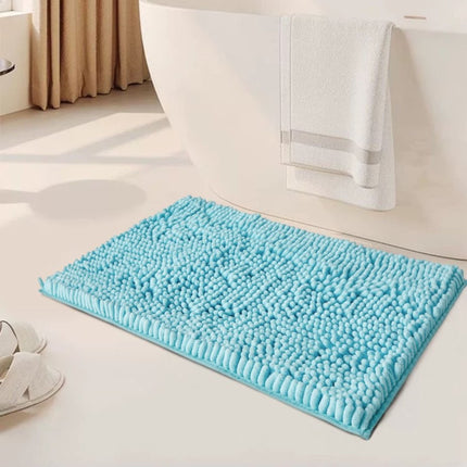 MEMORY Miami Loop Bath Mat in Turquoise soft chenille loop non slip bathroom mat