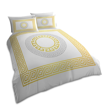 Bring fresh elegance into your bedroom with our White Greek Key Duvet Cover Set. Featuring the iconic key pattern in a clean, classic white, this set creates a serene and sophisticated atmosphere. Crafted from ultra-soft microfiber, it offers lightweight comfort and is easy to maintain—perfect for achieving that crisp, hotel-style bed look every day.