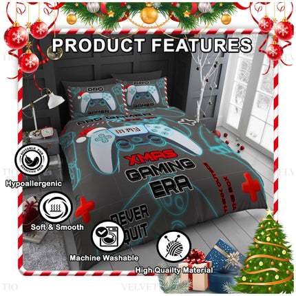 Busy gamers rejoice—this set is machine washable, wrinkle-resistant, and built to last. The strong stitching and durable microfiber ensure it stands up to long winter nights, gaming marathons, and regular use.