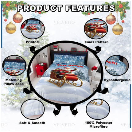 This bedding set includes one duvet cover and one matching pillowcase (sizes vary depending on your selection). Each piece features fade-resistant prints with vibrant holiday detailing to last through many joyful seasons.