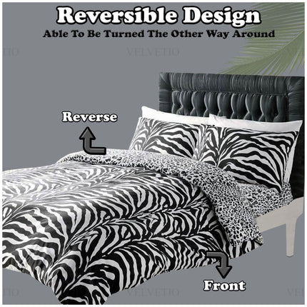 This Zebra Duvet Cover Set features a reversible design, allowing you to easily switch between two stylish animal print patterns for a fresh and versatile look. Whether you prefer the bold zebra stripes or the subtle leopard spots, this bedding set offers double the style and functionality, perfect for updating your bedroom décor with minimal effort.