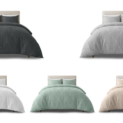 Product video presenting the Modern Signature Links Duvet Cover Set, highlighting the geometric pattern, fabric texture, and available colour options.