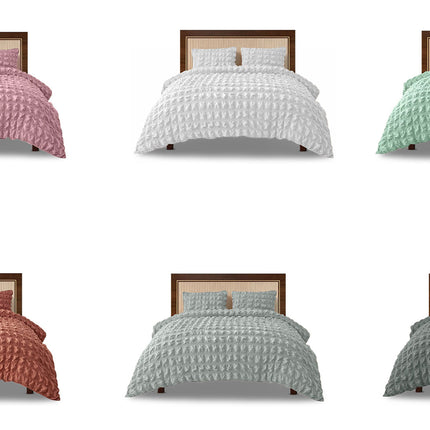 Showcase video of the Modern Signature Ripon duvet set featuring fabric movement, seersucker texture, and the complete range of available colours.