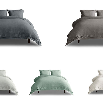 Product video highlighting the Modern Signature Newry Duvet Cover Set, showcasing the seersucker texture, fabric quality, and colour selections.